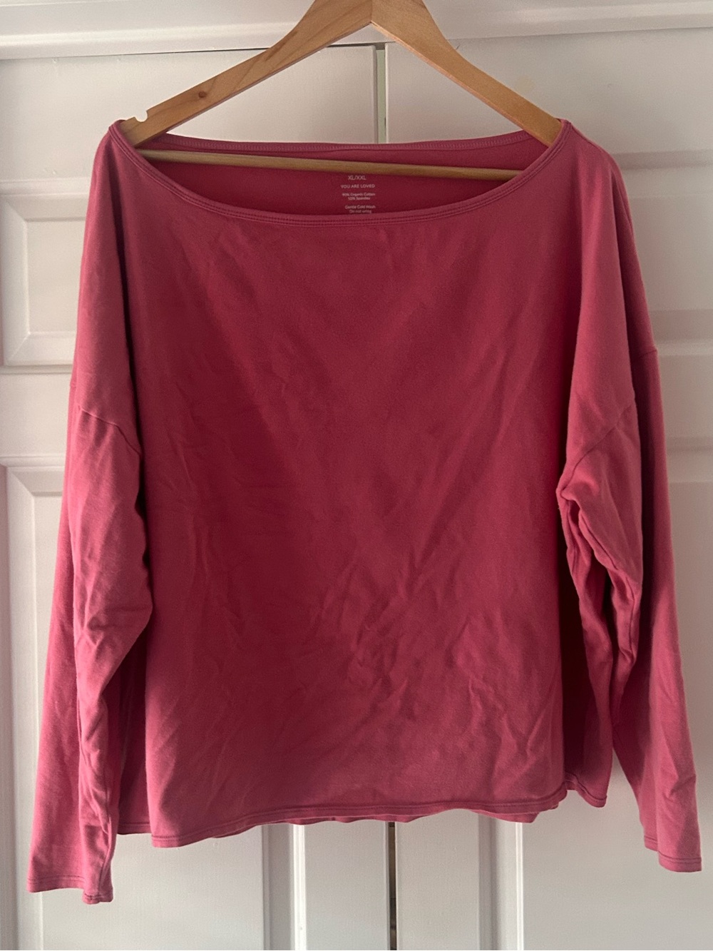 Indigo Luna Eden Longsleeve Rose Organic Cotton Boat Neck Top XL/XXL